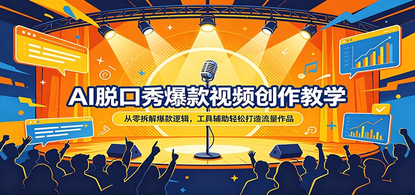 AI脱口秀爆款视频创作教学：从零拆解爆款逻辑，工具辅助轻松打造流量作品-知创网