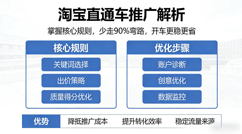 淘宝直通车推广解析,掌握核心规则,少走90%弯路,开车更稳更省-知创网