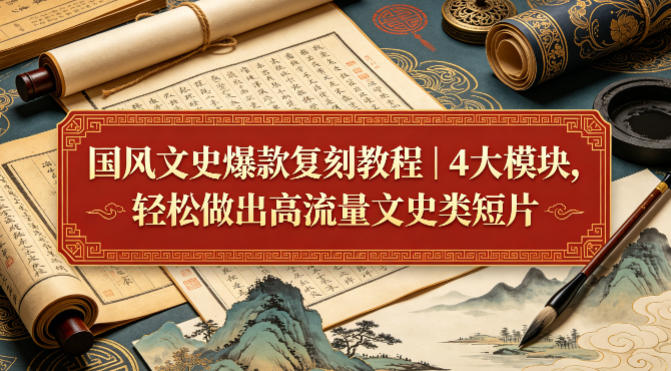 国风文史爆款复刻教程｜4大模块，轻松做出高流量文史类短片-知创网
