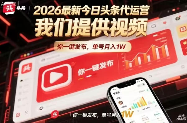 今日头条躺賺模式，你9我1，操作简单，一键发布，单机日入数百，长期合作【揭秘】-知创网