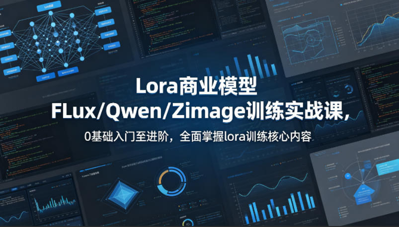 系统性学习Lora商业模型FLux／Qwen／Zimage训练实战课，0基础入门至进阶，全面掌握lora训练核心内容-知创网