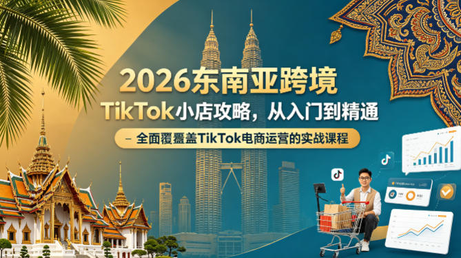 2026东南亚跨境TikTok小店攻略，从入门到精通、全面覆盖TikTok电商运营的实战课程（更新4月）-知创网