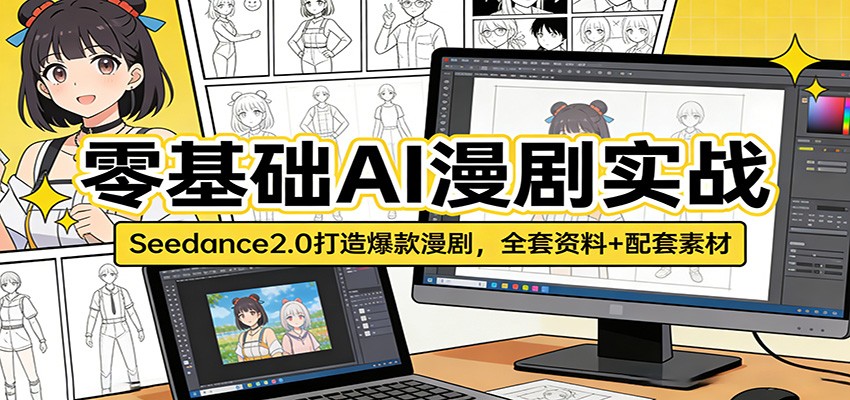 零基础AI漫剧实战：Seedance2.0打造爆款漫剧，全套资料+配套素材-知创网