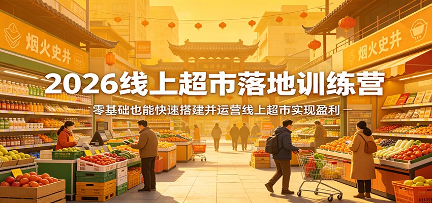 2026线上超市落地训练营，零基础也能快速搭建并运营线上超市实现盈利-知创网
