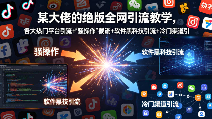 某大佬的绝版全网引流教学，各大热门平台引流+”骚操作”截流+软件黑科技引流+冷门渠道引流等-知创网