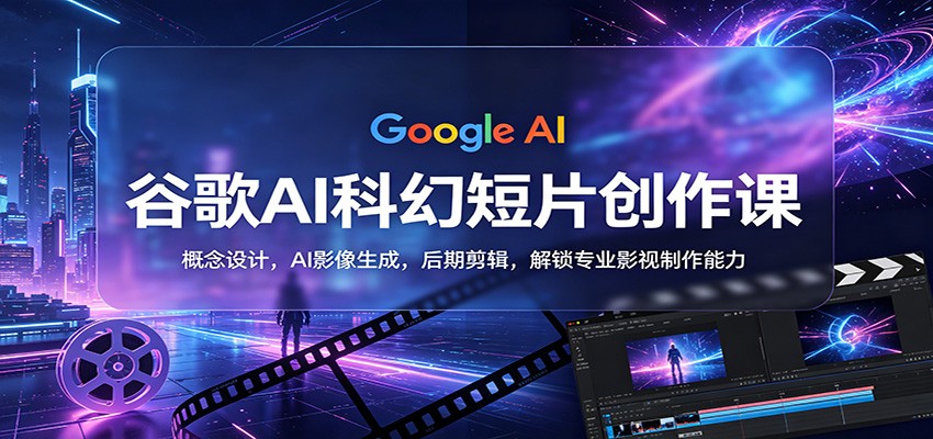 谷歌AI科幻短片创作课：概念设计，AI影像生成，后期剪辑，解锁专业影视制作能力-知创网