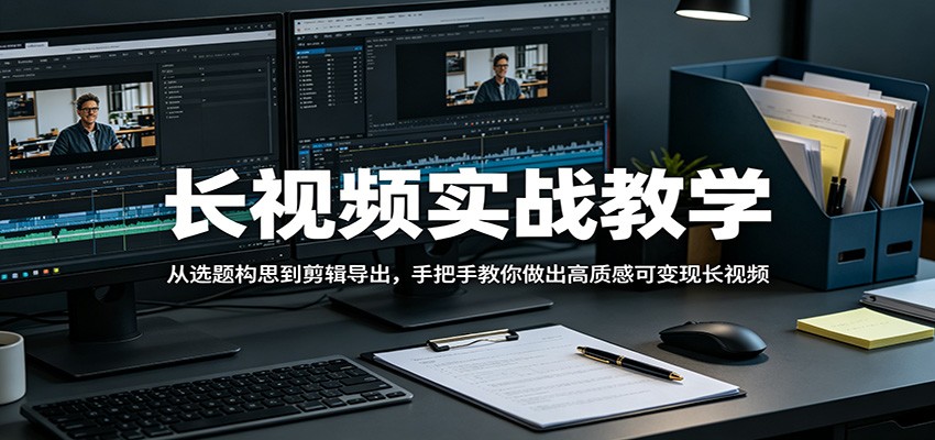 长视频实战教学，从选题构思到剪辑导出，手把手教你做出高质感可变现长视频-知创网