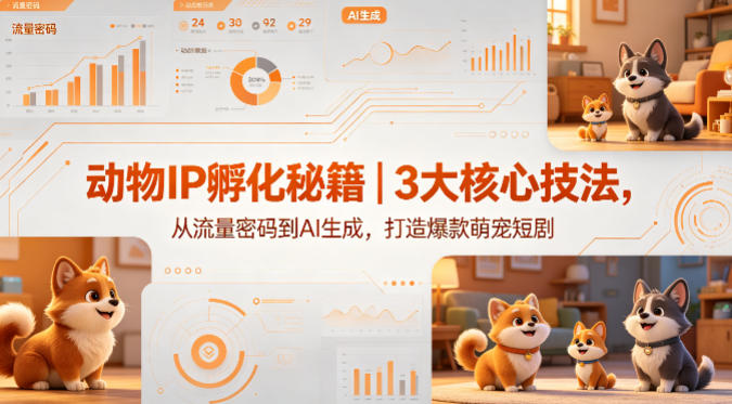 动物IP孵化秘籍｜3大核心技法，从流量密码到AI生成，打造爆款萌宠短剧-知创网