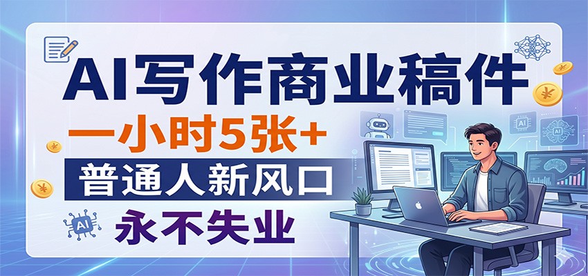 AI写作商业稿件，一小时5张+，普通人新风口，永不失业-知创网