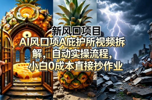 新风口项目AI庇护所视频拆解，自动实操流程，小白0成本直接抄作业-知创网