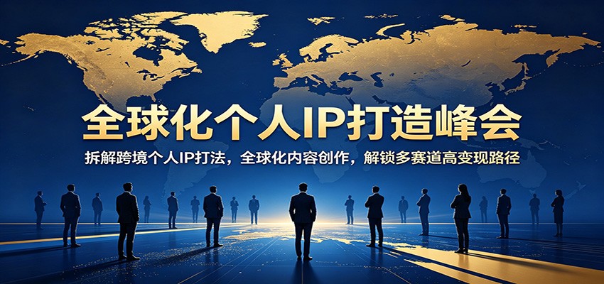 全球化个人IP打造峰会：拆解跨境个人IP打法，全球化内容创作，解锁多赛道高变现路径-知创网