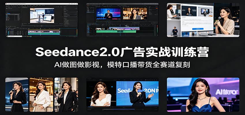 Seedance2.0广告实战训练营：AI做图做影视，模特口播带货全赛道复刻-知创网