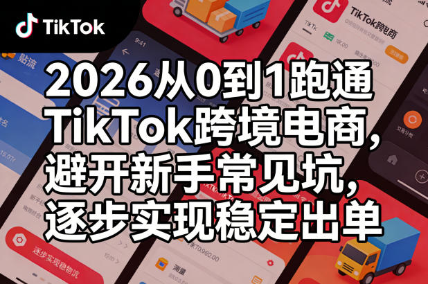 2026从0到1跑通TikTok跨境电商，避开新手常见坑，逐步实现稳定出单-知创网