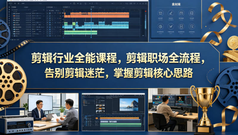 剪辑行业全能课程，剪辑职场全流程，告别剪辑迷茫，掌握剪辑核心思路-知创网