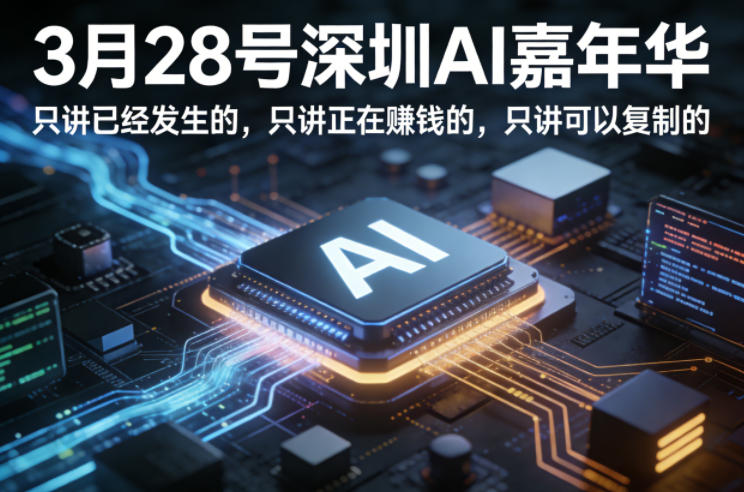3月28号深圳AI嘉年华，只讲已经发生的，只讲正在賺钱的，只讲可以复制的-知创网