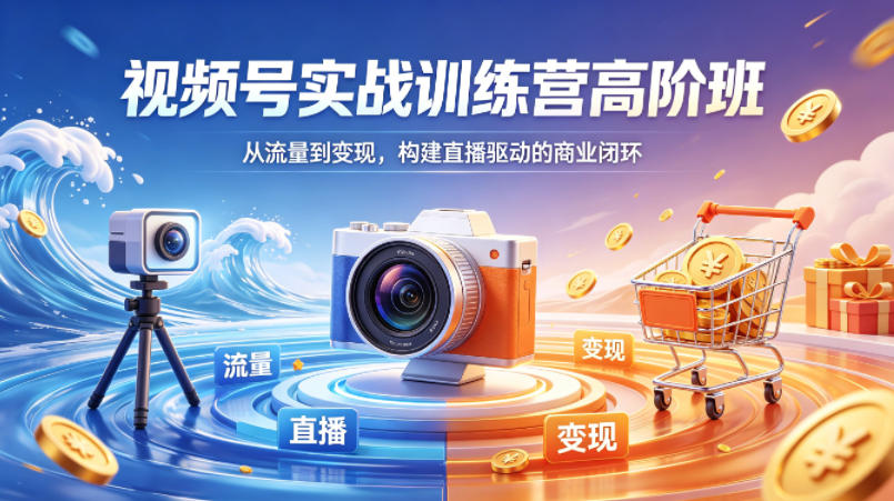 视频号实战训练营高阶班，从流量到变现，构建直播驱动的商业闭环（26年4月）-知创网