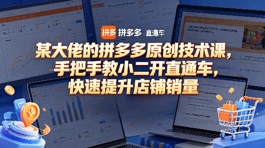 某大佬的拼多多原创技术课，手把手教小二开直通车，快速提升店铺销量-知创网