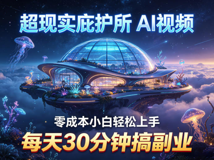 超现实庇护所AI视频项目拆解,零成本小白轻松上手,每天30分钟搞副业-知创网