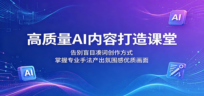高质量AI内容打造课堂:告别盲目凑词创作方式,掌握专业手法产出氛围感优质画面-知创网