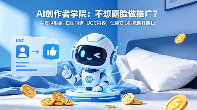 （18599期）AI创作者学院：不想露脸做推广？AI虚拟形象+口型同步+UGC内容，让你安心睡觉照样赚钱-知创网