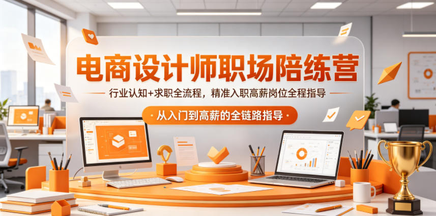 电商设计师职场陪练营，行业认知+求职全流程，精准入职高薪岗位全程指导-知创网