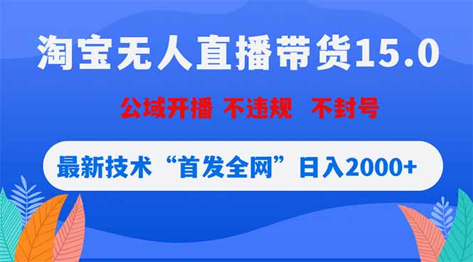 （18562期）淘宝无人直播带货15.0，不封号，不违规，公域玩法，首发全网日入2000+-知创网
