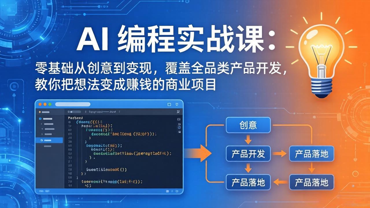 (18533期)AI编程实战课-第三期-5月19更新:零基础从创意到变现,覆盖全品类产品开发,把想法变成赚钱项目-知创网