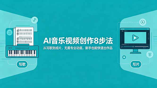 （18340期）AI音乐视频创作8步法：从写歌到成片，无需专业功底，新手也能快速出作品-知创网