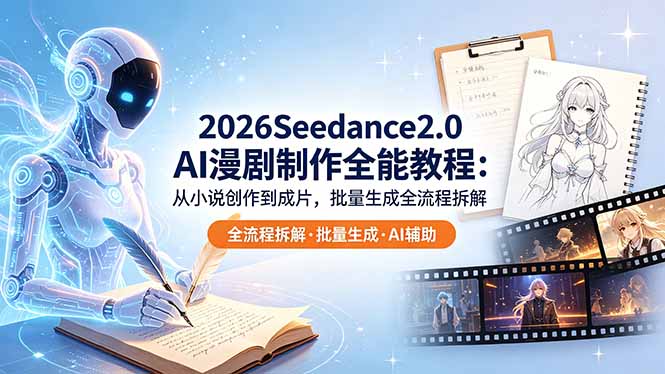 （18537期）2026Seedance2.0 AI制作全能教程：从小说创作到成片，批量生成全流程拆解-知创网