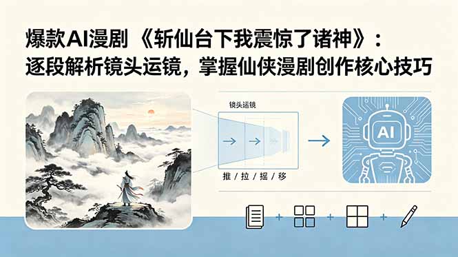 （18620期）爆款AI漫剧《斩仙台下我震惊了诸神》：逐段解析镜头运镜，掌握仙侠漫剧创作核心技巧-知创网