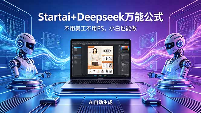 （18341期）AI自动做电商详情页：Startai+Deepseek万能公式，不用美工不用PS，小白也能做-知创网