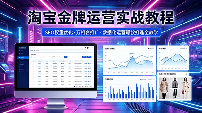 （18507期）2026 淘宝金牌运营实战教程，SEO权重优化万相台推广，数据化运营爆款打造全教学-知创网