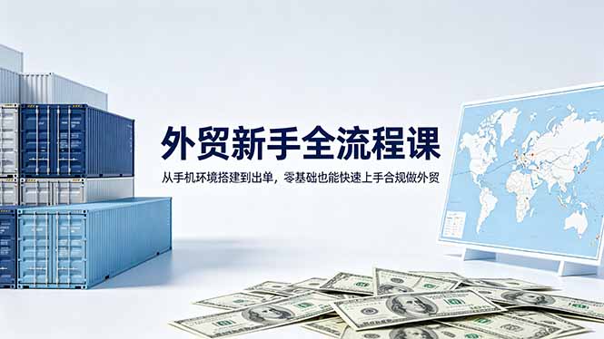 （18481期）外贸新手全流程课：从手机环境搭建到出单，零基础也能快速上手合规做外贸-知创网