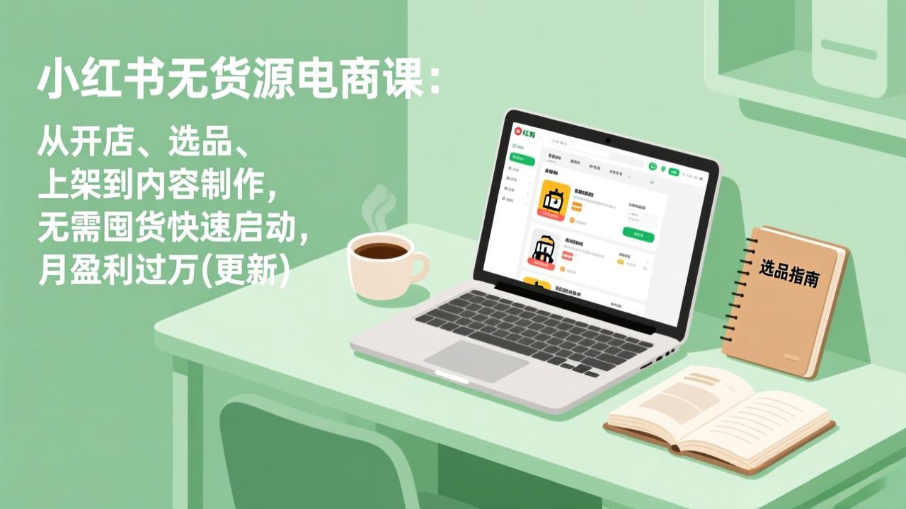（18420期）小红书无货源电商课(5月12更新)：从开店、选品、上架到内容制作，无需囤货快速启动，月盈利过万-知创网
