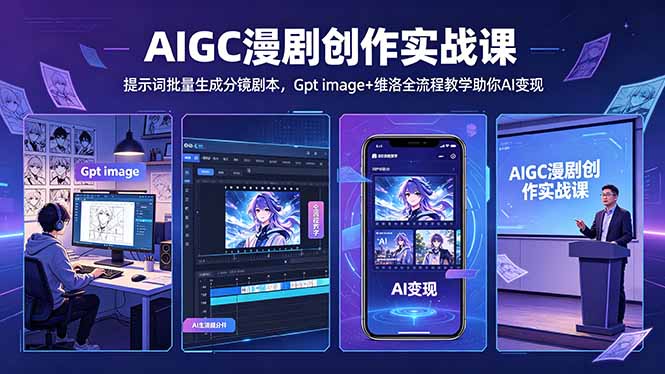 （18482期）AIGC漫剧创作实战课-更新5月16，提示词批量生成分镜剧本，Gpt image+维洛全流程教学助你AI变现-知创网