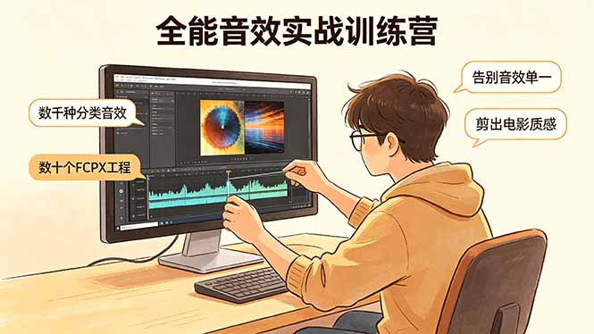 （18287期）全能音效实战训练营：数千种分类音效+数十个FCPX工程，告别音效单一，剪出电影质感-知创网