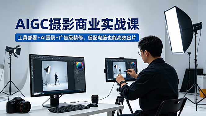 （18434期）AIGC 摄影商业实战课，工具部署+AI置景+广告级精修，低配电脑也能高效出片-知创网