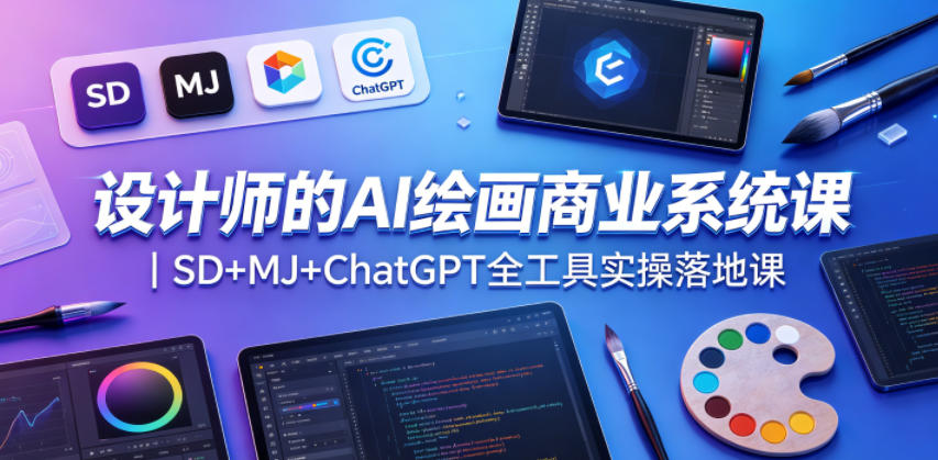 设计师的AI绘画商业系统课｜SD+MJ+ChatGPT全工具实操落地课-知创网