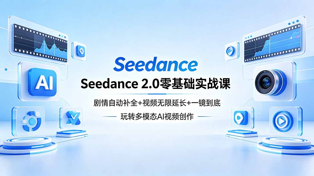 （18312期）Seedance 2.0零基础实战课：剧情自动补全+视频无限延长+一镜到底：玩转多模态AI视频创作-知创网