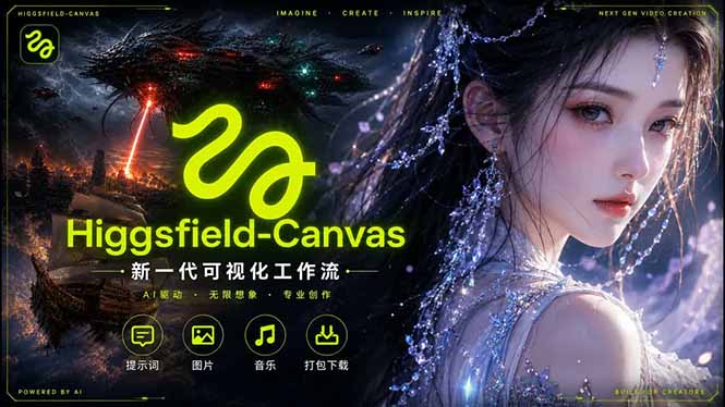 (18502期)Higgsfield Canvas AI视频制作详解,节点式工作流搭建,重构新式视频创作完整教程-知创网
