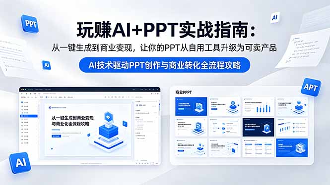 （18448期）玩赚AI+PPT实战指南-更新5月13：从一键生成到商业变现，让你的PPT从自用工具升级为可卖产品-知创网