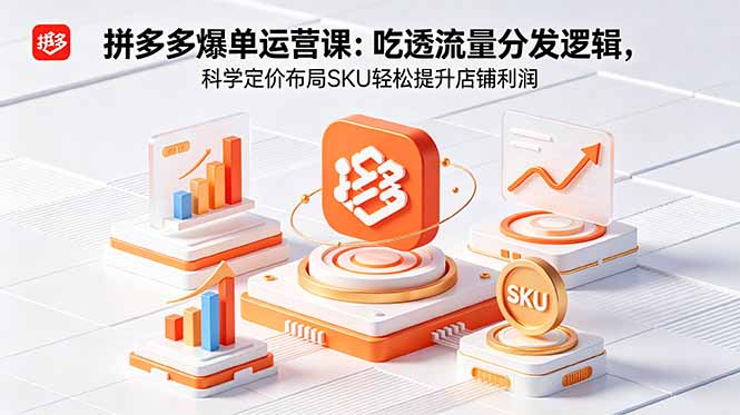 （18577期）拼多多爆单运营实战课：吃透流量分发逻辑，科学定价布局SKU轻松提升店铺利润-知创网