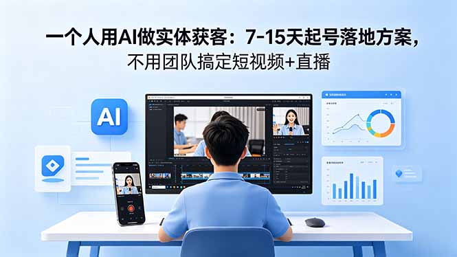 （18432期）一个人用AI做实体获客：7-15天起号落地方案，不用团队搞定短视频+直播-知创网