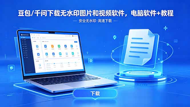(18456期)豆包/千问下载无水印图片和视频软件,电脑软件+教程-知创网
