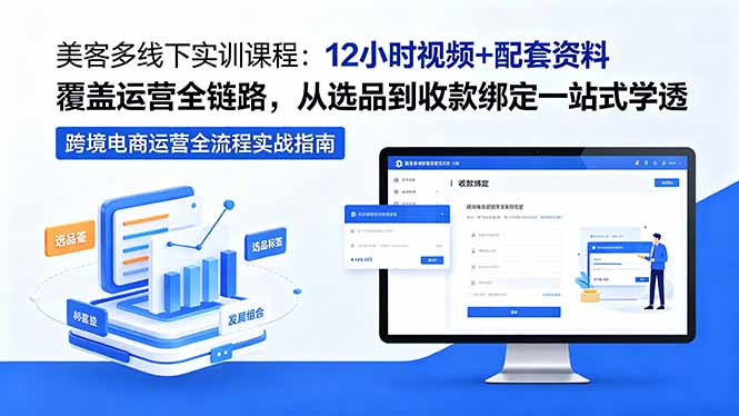 (18531期)美客多线下实训课程:12小时视频+配套资料覆盖运营全链路,从选品到收款绑定一站式学透-知创网