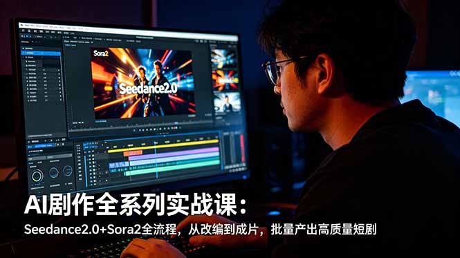 (18647期)AI剧作全系列实战课:Seedance2.0+Sora2全流程,从改编到成片,批量产出高质量短剧-知创网