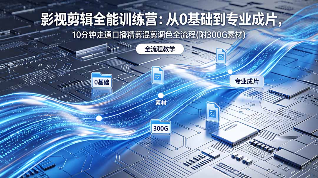 (18664期)2026影视剪辑全能实战课|0基础到专业成片,全流程教学,高清带300G素材-知创网
