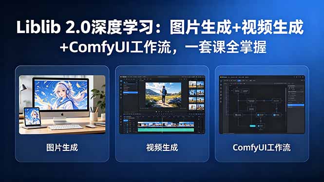 （18349期）Liblib 2.0深度学习：图片生成+视频生成+ComfyUI工作流，一套课全掌握-知创网