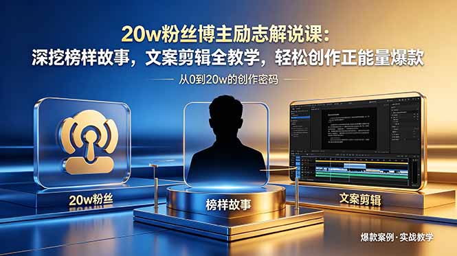 (18648期)20w粉丝博主励志解说课:深挖榜样故事,文案剪辑全教学,轻松创作正能量爆款-知创网