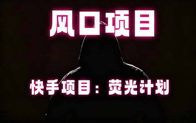 (18560期)快手风口项目,荧光计划托管,长期稳定,适合批量做-知创网